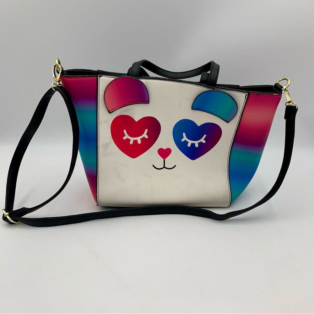 Betsey Johnson Cat Handbag‎ Crossbody Satchel Rainbow Purse Kitty READ